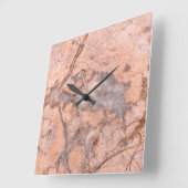 Horloge Carrée Texture de pierre de marbre tendance cool (Angle)