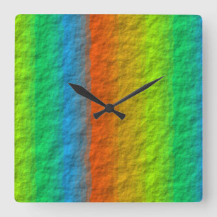 HORLOGE CARRÉE TEXTURE DES STRIPES DE PLANCHE