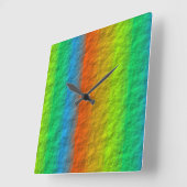 HORLOGE CARRÉE TEXTURE DES STRIPES DE PLANCHE (Angle)