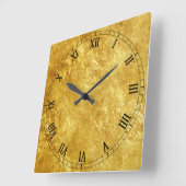 Horloge Carrée Texturé d'or (Angle)