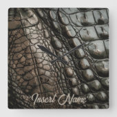 Horloge Carrée Texture Gator (Recto)