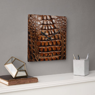 Horloge Carrée Texture Gator