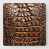 Horloge Carrée Texture Gator (Recto)