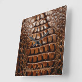 Horloge Carrée Texture Gator (Angle)