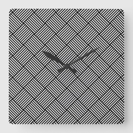Horloge Carrée Texture géométrique vérifiée (Recto)