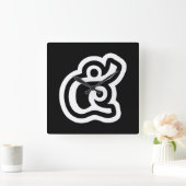 Horloge Carrée Thaïlande Numéro 5 / Cinq / ๕ (Haa/Ha) Script Thaï (Maison)