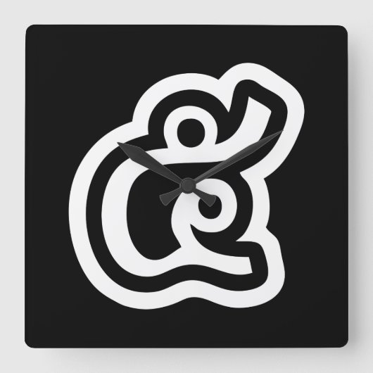 Horloge Carrée Thaïlande Numéro 5 / Cinq / ๕ (Haa/Ha) Script Thaï (Recto)