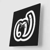 Horloge Carrée Thaïlande Numéro 7 / Sept / ๗ (Jed/Chet) Thai (Angle)