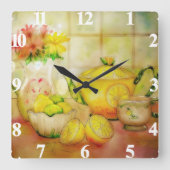 Horloge Carrée Thé au citron  (Recto)