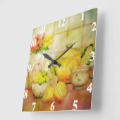 Horloge Carrée Thé au citron  (Angle)