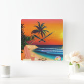 HORLOGE CARRÉE THE BEACH SUNSET (Maison)