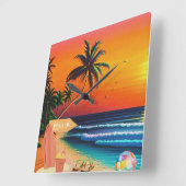 HORLOGE CARRÉE THE BEACH SUNSET (Angle)