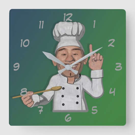 Horloge Carrée The Chef 2 (Recto)