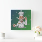 Horloge Carrée The Chef 2 (Maison)