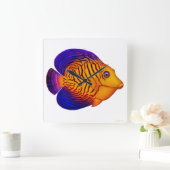 Horloge Carrée The Chevron Tang Reef Fish Wall Clock (Maison)