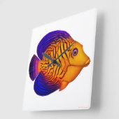Horloge Carrée The Chevron Tang Reef Fish Wall Clock (Angle)
