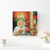 Horloge Carrée "Thé de Noël" par Jenny Nystrom (Maison)