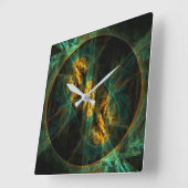 Horloge Carrée The Eye of the Jungle Abstract Art Square (Angle)