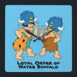 Horloge Carrée The Flintstones | Fred & Barney Water Buffaloes<br><div class="desc">Check out Fred Flintstone and Barney Rubble with their Loyal Order of Water Buffalo hats!</div>