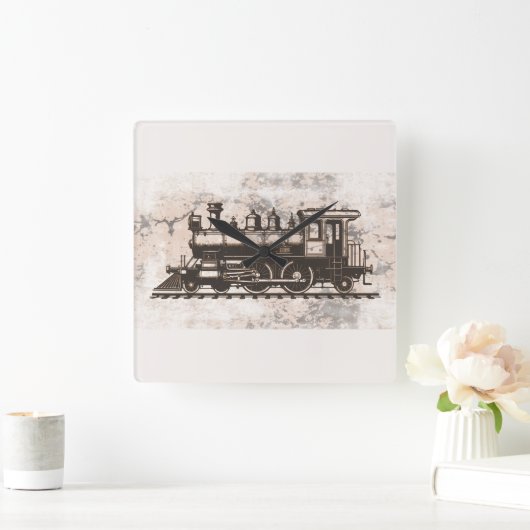 Horloge Carrée The golden age of steam (Maison)