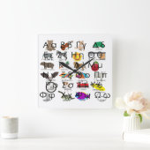 Horloge Carrée The Greek Alphabet Letters (Maison)