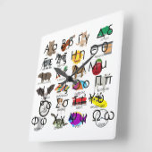 Horloge Carrée The Greek Alphabet Letters (Angle)