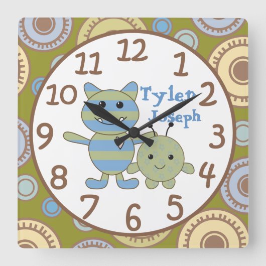 Horloge Carrée The Little Monster Baby Wall Clock (Recto)