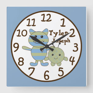 Horloge Carrée The Little Monster Baby Wall Clock