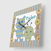 Horloge Carrée The Little Peeking Monster (Angle)