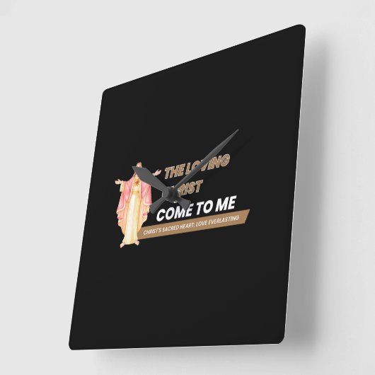 Horloge Carrée The Loving Christ Come To Me (Angle)