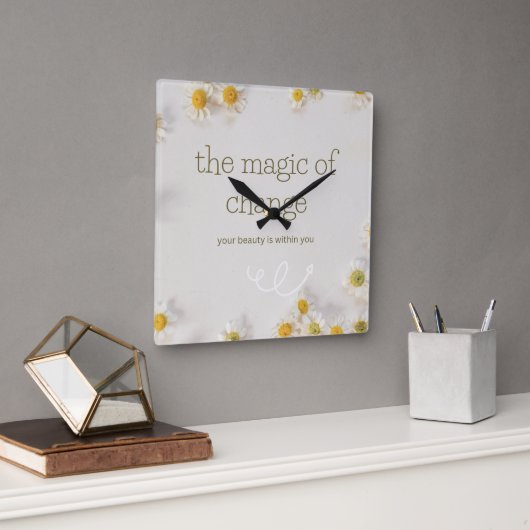 Horloge Carrée the magic of change , wall clock (Bureau)