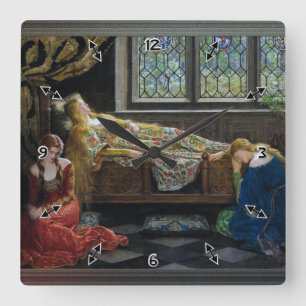 Horloge Carrée The Sleeping Beauty by John Collier