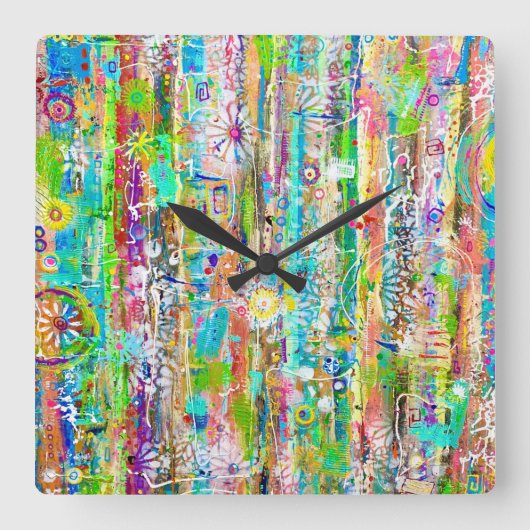 Horloge Carrée The Sunny Days Wall Clock (Recto)