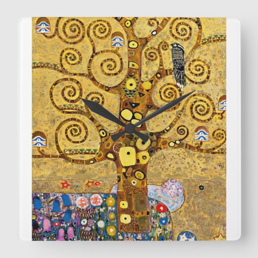 Horloge Carrée "The Tree of Life", Gustav Klimt (Recto)