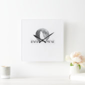 Horloge Carrée the wolf`s cry under the full moon (Maison)