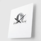 Horloge Carrée the wolf`s cry under the full moon (Angle)