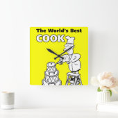 Horloge Carrée The World's Best Cook (Maison)