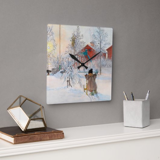 Horloge Carrée The Yard and Washhouse par Carl Larsson (Bureau)