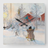 Horloge Carrée The Yard and Washhouse par Carl Larsson (Recto)