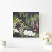 Horloge Carrée Thème Vin Personnalisé (Maison)