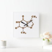 Horloge Carrée Théobromine au chocolat Formule chimique moléculai (Maison)