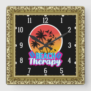 Horloge Carrée Thérapie de plage-18920