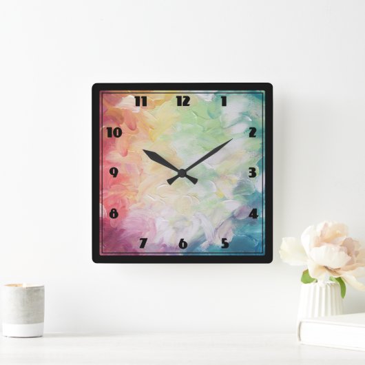 Horloge Carrée Thick Textured Abstract (Maison)