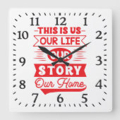 Horloge Carrée This Is Us Our Life Story (Recto)
