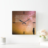 Horloge Carrée Thomas Jefferson Quote on Question With Boldness (Maison)