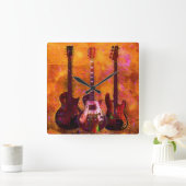 Horloge Carrée Three Guitars (Maison)