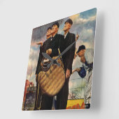 Horloge Carrée Three Umpires (Angle)