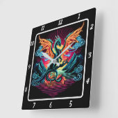 Horloge Carrée Thundergrève Neon Dragon (Angle)