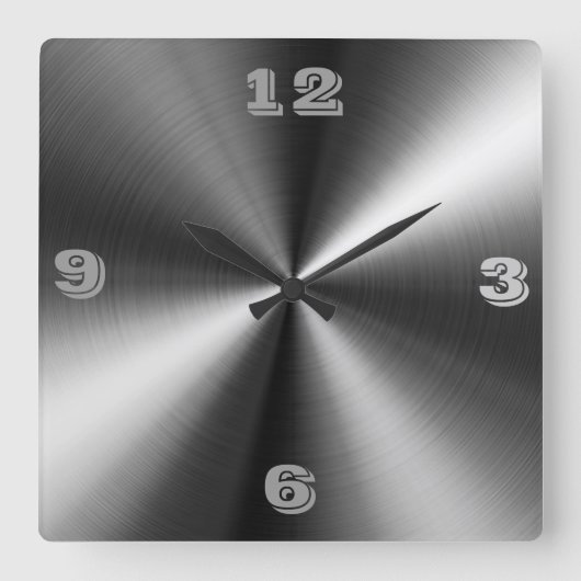 Horloge Carrée Tic Toc en acier inoxydable moderne (Recto)