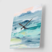 Horloge Carrée Tides de plage II (Angle)